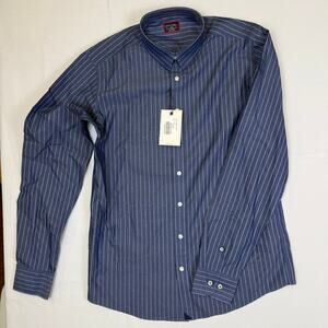 UNTUCKit Blue Pinstripe Tall Slim Wrinkle-Free Button-Down Shirt – Size Large